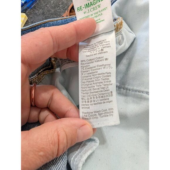 J. Crew High-rise A-line‎ denim short in ancient laurel wash women's 32 preppy - Picture 9 of 10